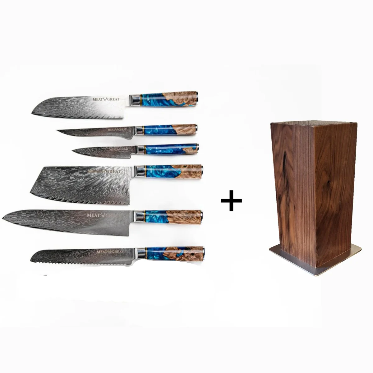 Babossa "Aquarell" Messerset + Messerblock