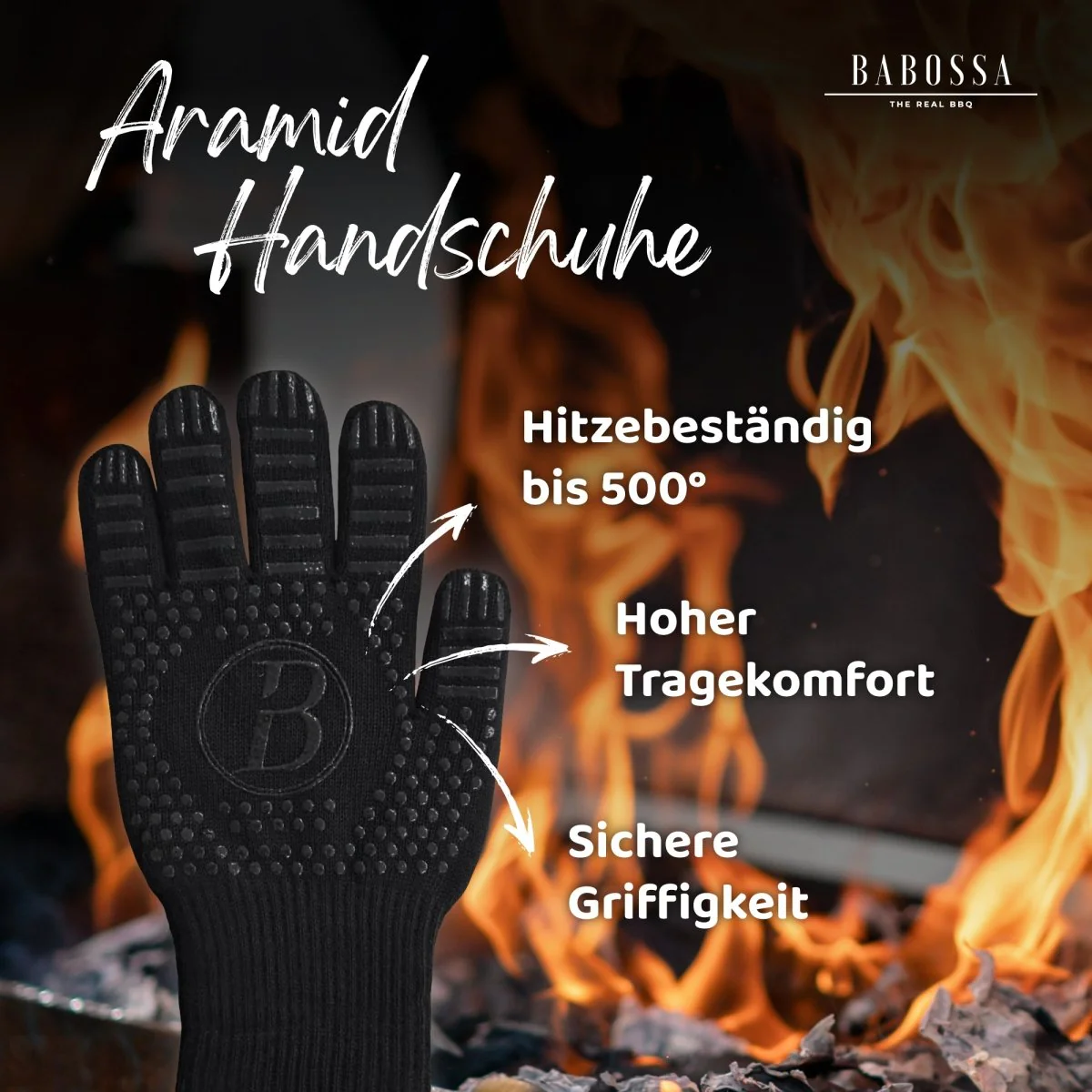 Grillhandschuhe, Aramid All-Black - Image 3