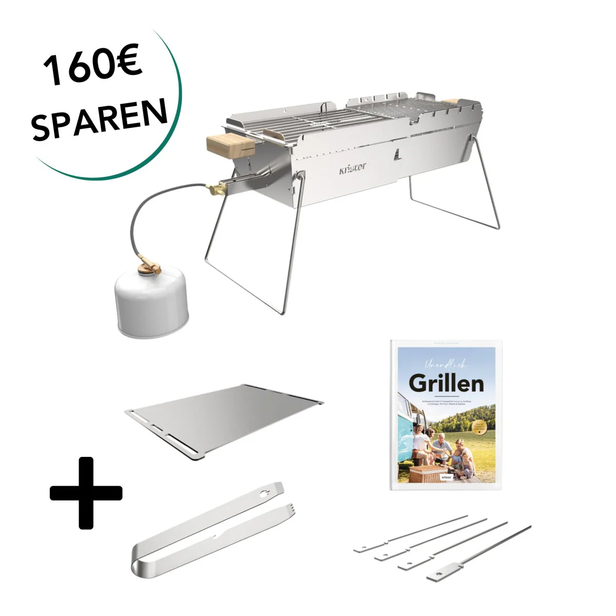 Knister Grill | Bundle | Gas | Edelstahl | Ausziehbar - Image 11