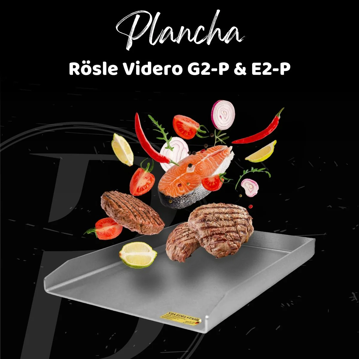 Plancha | Grillplatte | Edelstahl V2A | Rösle Videro G2-P & E2-P | 19,0 x 32,5cm